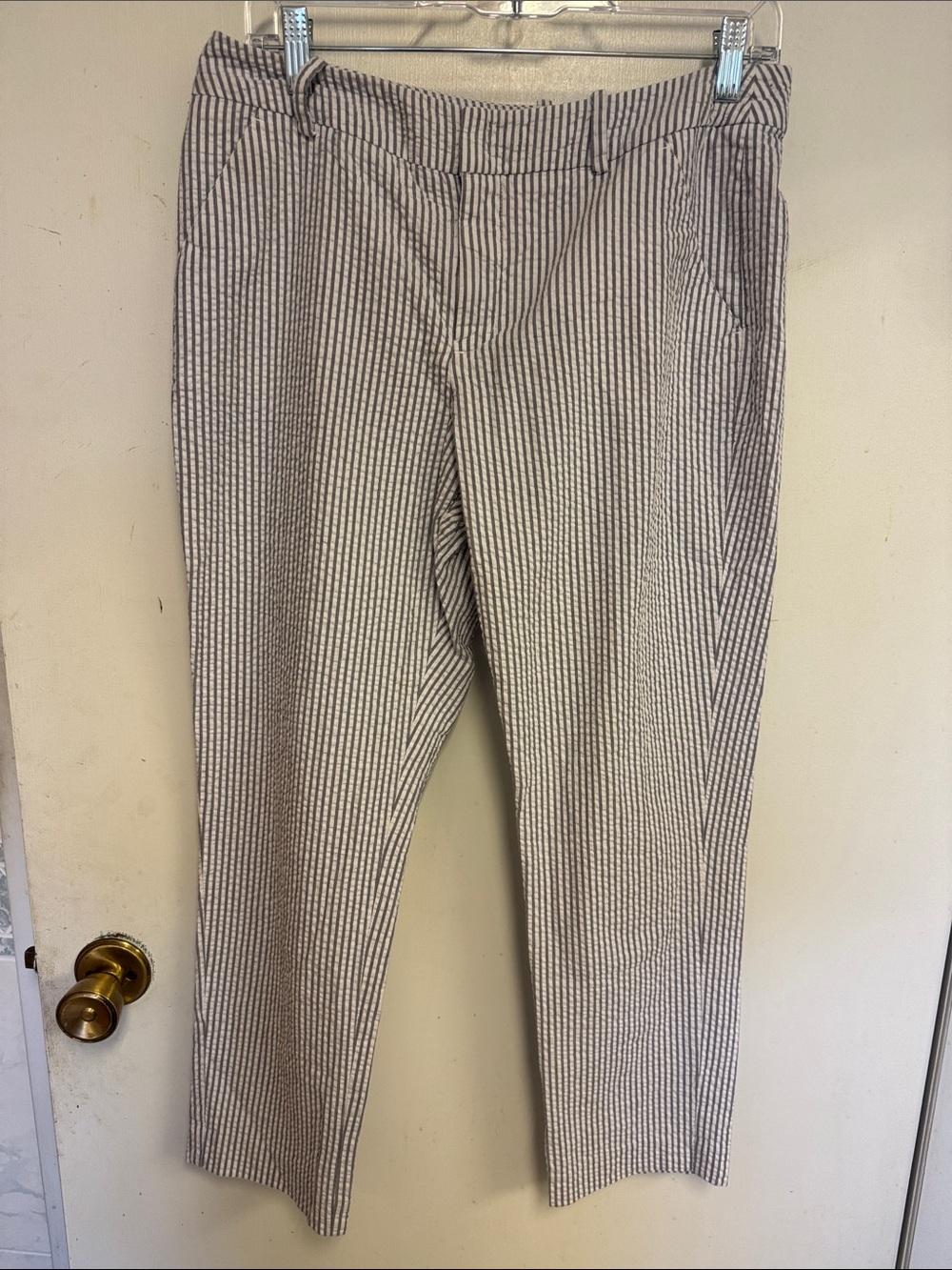 Merona Striped Chinos in Cream and Gray